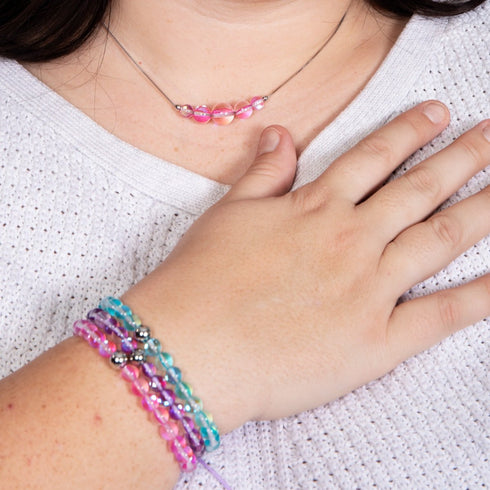 Blauer Nebel | 925 Sterling Silber | Galaxie Glasperlenarmband
